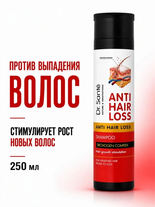 Шампунь для волос, против выпадения волос, от выпадения волос, Anti Hair Loss, Dr.Sante