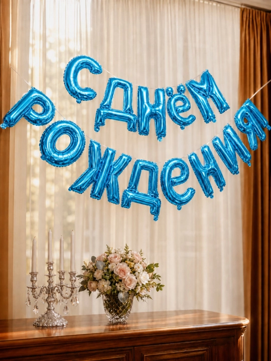 Фольгированная гирлянда «С Днём Рождения», шар-надпись для дня рождения, праздничный декор - 