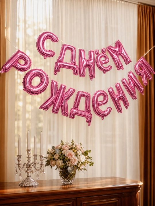 Фольгированная гирлянда «С Днём Рождения», шар-надпись для дня рождения, праздничный декор - 