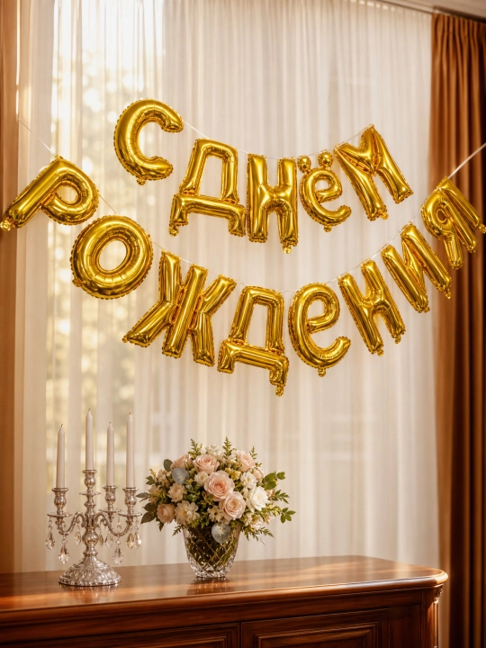 Фольгированная гирлянда «С Днём Рождения», шар-надпись для дня рождения, праздничный декор - 