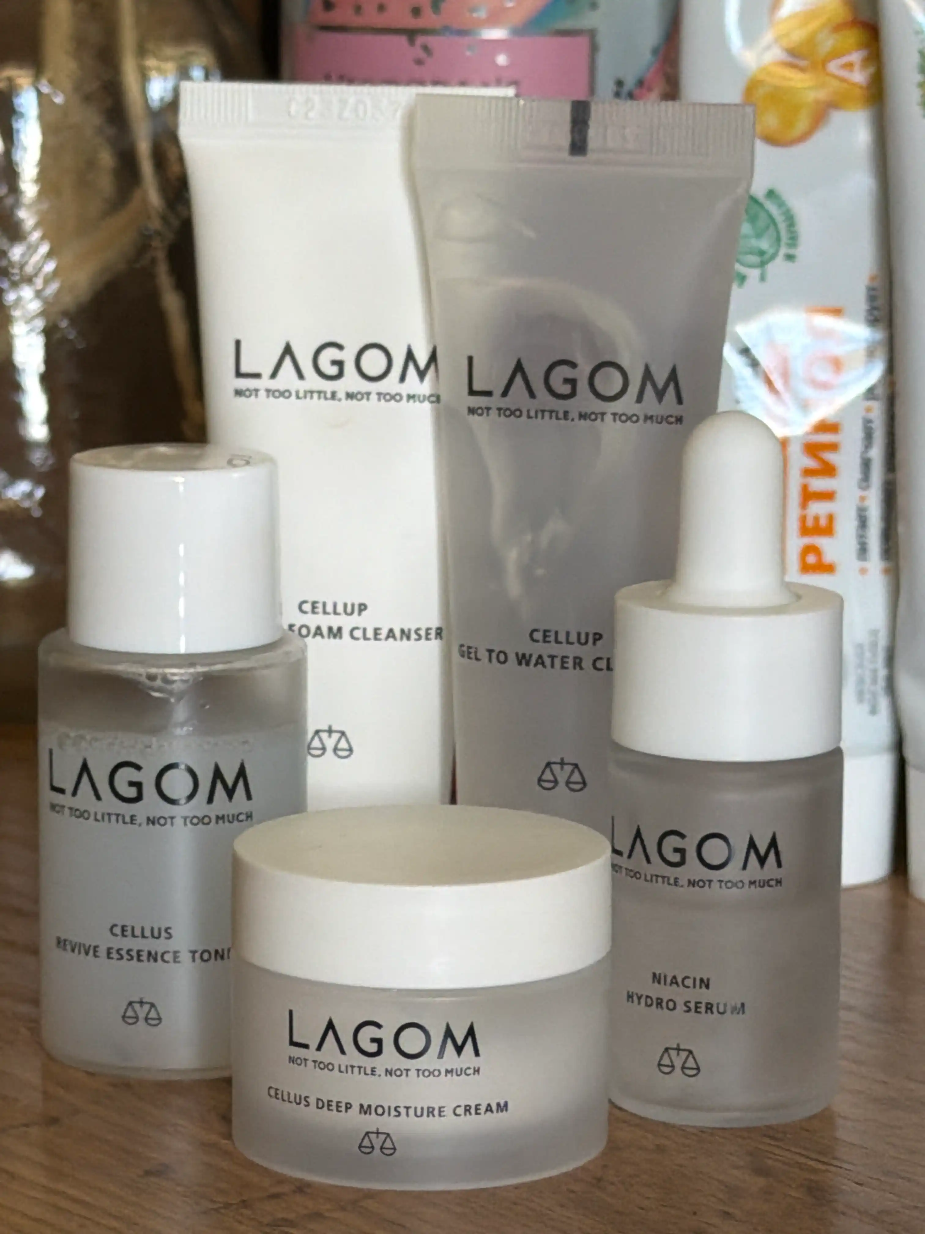 LAGOM TRAVEL KIT 5 в 1 набор средств с косметичкой, пенка, гель, тонер, сыворотка, крем