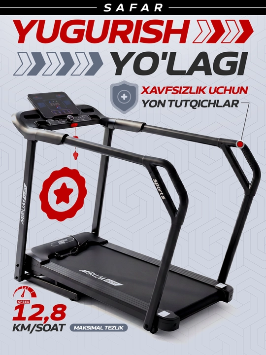 Mirum Sport yig‘iladigan sport yo‘lakchasi, uyda yurish va yugurish uchun trenajyor - 