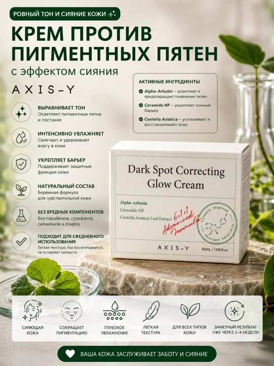 Yuzni oqartiruvchi, pigmentatsiyaga qarshi, terini yaltiratadigan krem - 