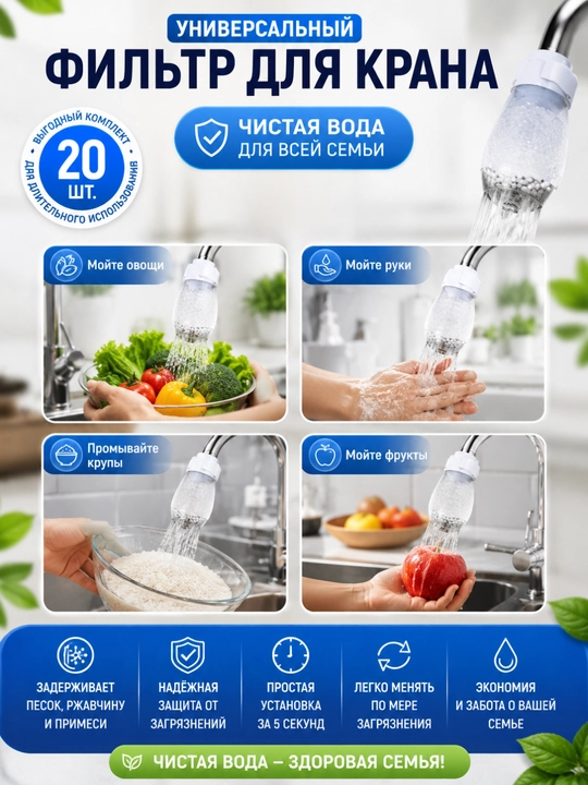Kranga almashtiriladigan filtrlar – zang, qumlarni ushlovchi universal filtr