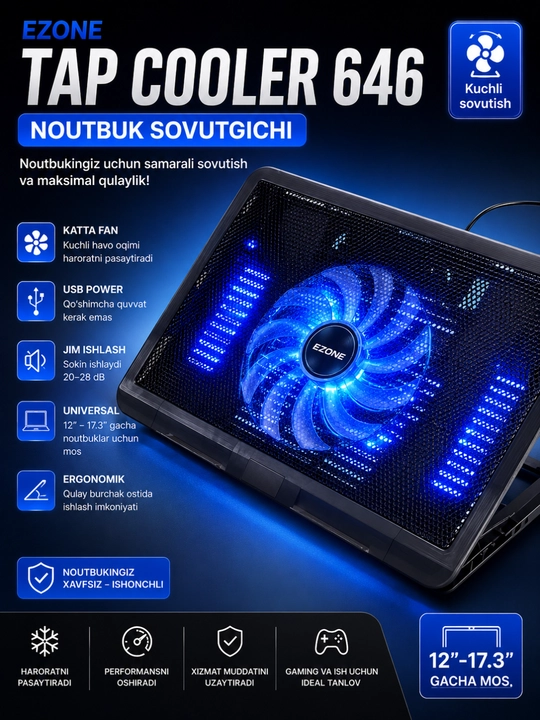 E-Zone Tap Cooler 646 noutbuk sovutgichi - 