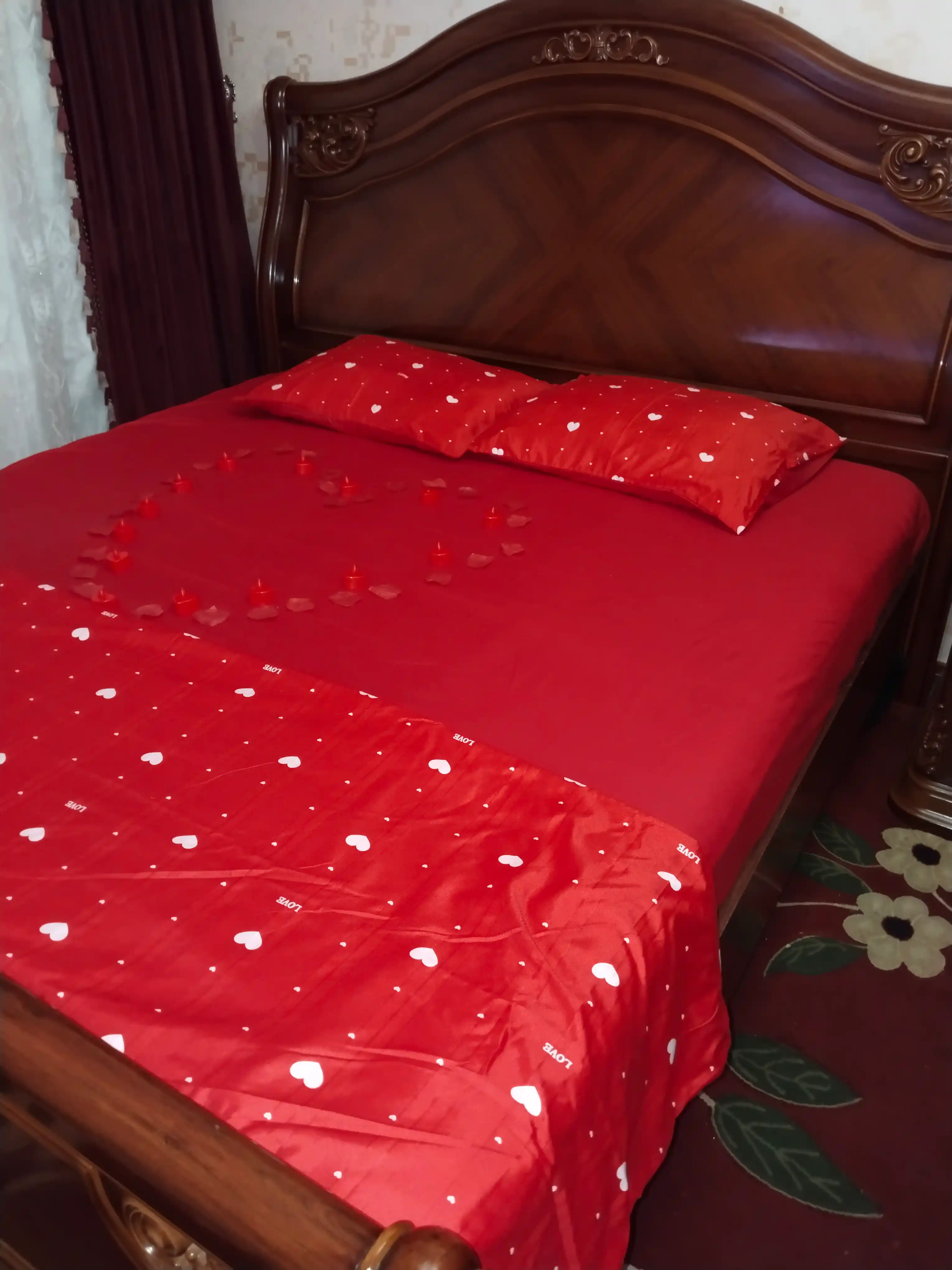 Ikki kishilik choyshab to'plami, Dantela, Jatka, Muslin mato, 100% paxta, gippoallergenniy