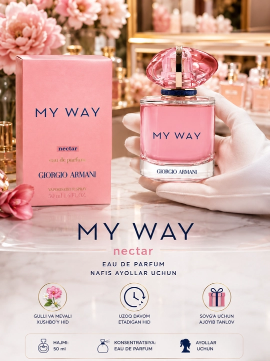 Giorgio Armani My Way Nectar Ayollar uchun barqaror parfyum, yozgi, shleyfli ifor