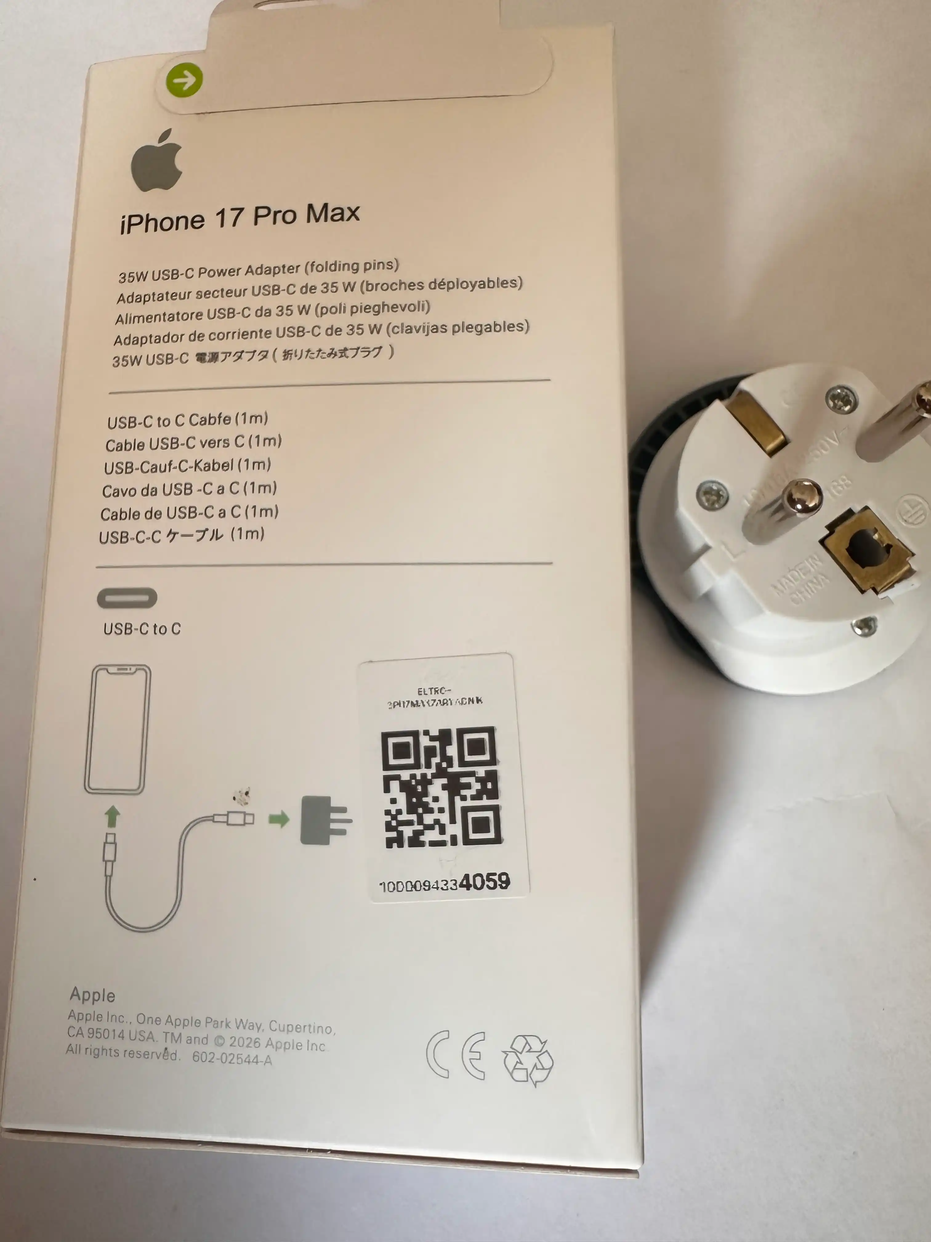 Зарядное устройство для iPhone, быстрая зарядка 35 Вт, с кабелем Type-C —Type-C
