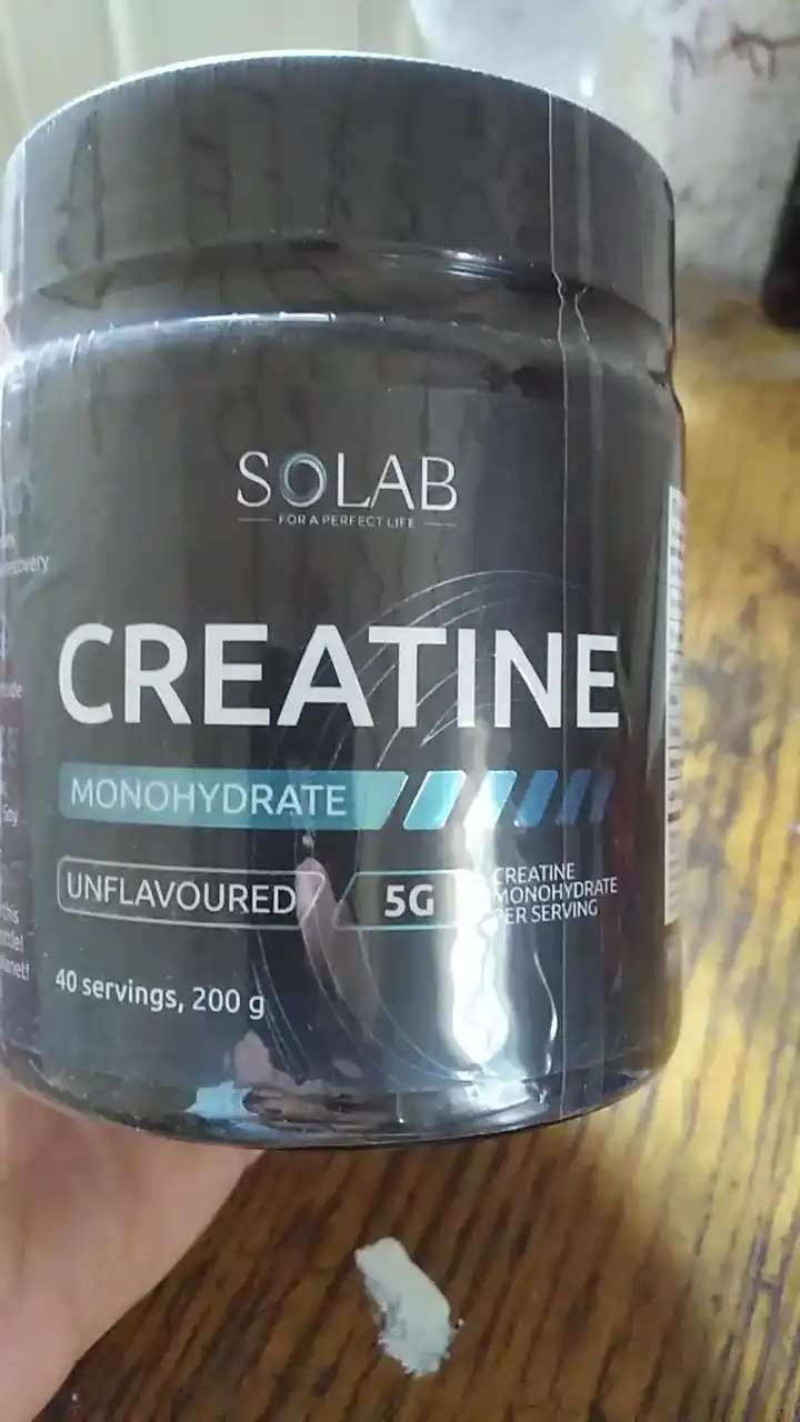 Креатин моногидрат SOLAB, вкус нейтральный, 40 порций, 200 г