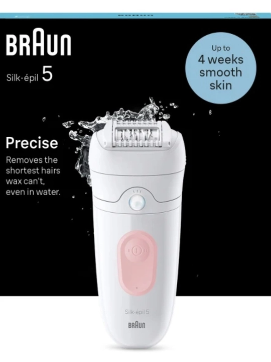 Эпилятор Braun Silk-épil 5 SE5-000, 28 пинцетов, 2 скорости, Wet & Dry, белый