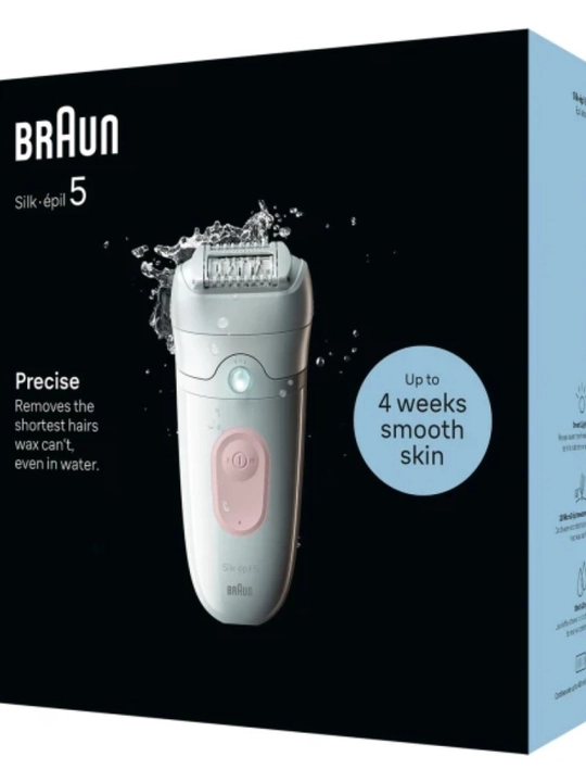 Эпилятор Braun Silk-épil 5 SE5-000, 28 пинцетов, 2 скорости, Wet & Dry, белый