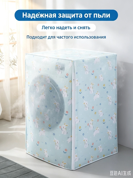 Kir yuvish mashinasi uchun himoya g'ilofi - PEVA 100%, 58 × 62 × 85 sm