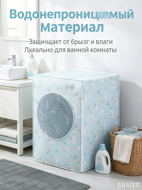 Kir yuvish mashinasi uchun himoya g'ilofi - PEVA 100%, 58 × 62 × 85 sm