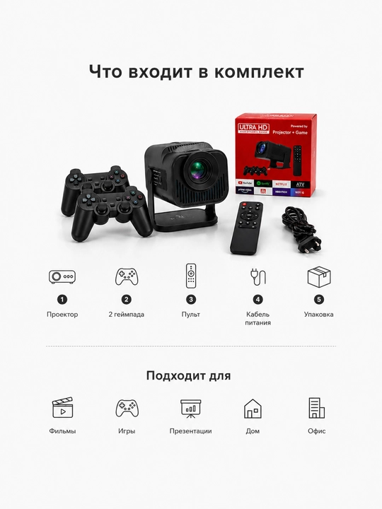 Proyektor Android WiFi HDMI uy kinoteatri