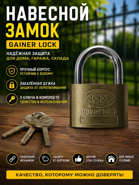 Навесной замок Gainer Lock - 