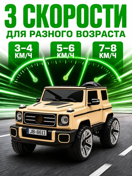 Детский электромобиль Premium 24V 4×4, 4 мотора 550, Bluetooth, APP, LED