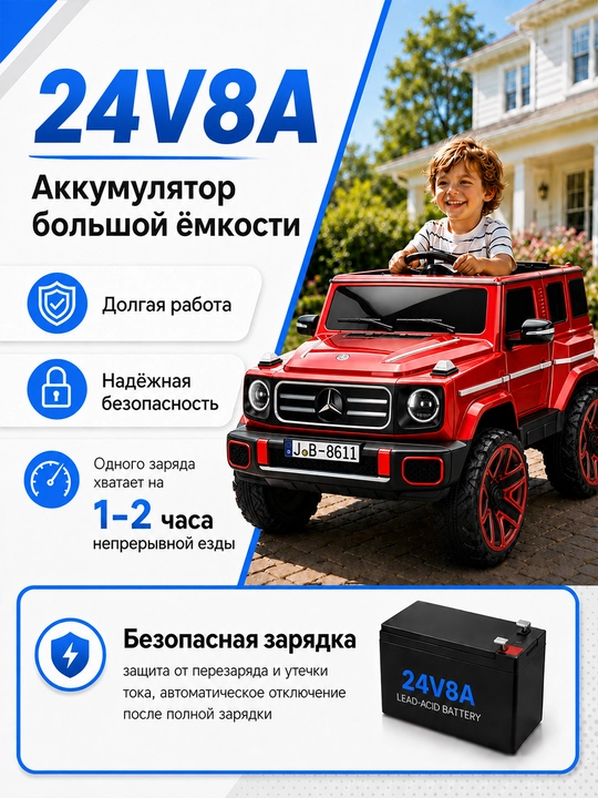 Детский электромобиль Premium 24V 4×4, 4 мотора 550, Bluetooth, APP, LED