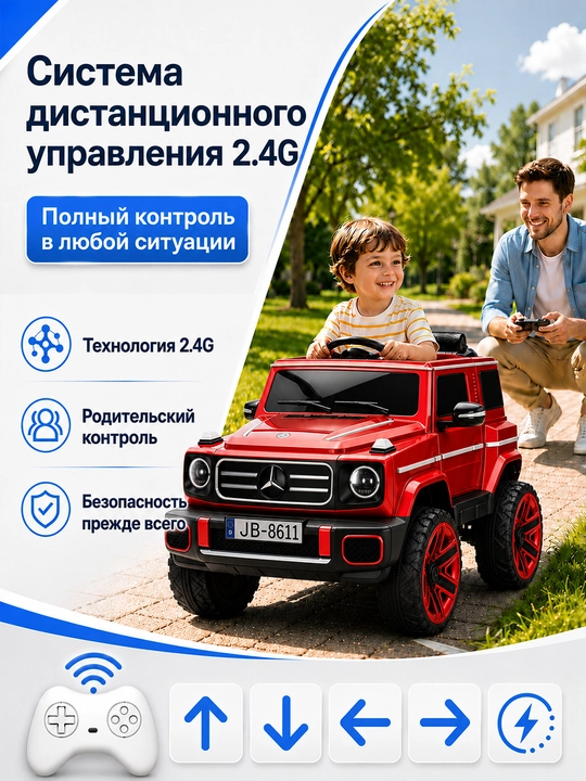 Детский электромобиль Premium 24V 4×4, 4 мотора 550, Bluetooth, APP, LED