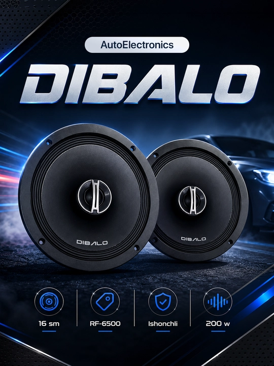 Avtokolonka DIBALO RF-6500, 2 yo‘lli koaksial dinamik, 200W, 4 Ohm - 