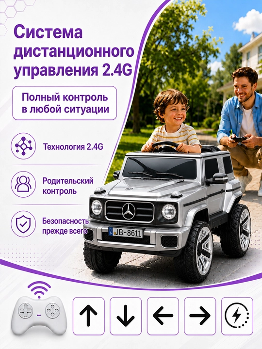 Детский электромобиль Premium 24V 4×4, 4 мотора 550, Bluetooth, APP, LED