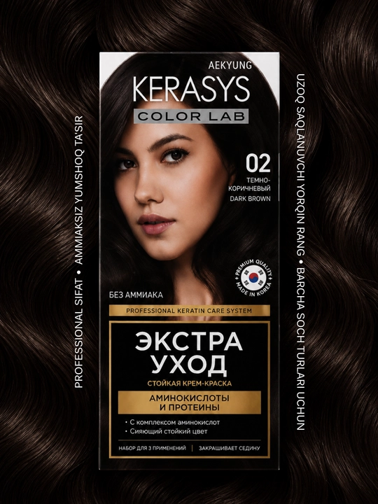 Корейская краска для волос, без аммиака, без сульфатов Kerasys Color Lab