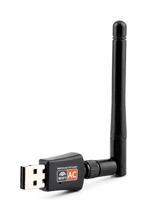 Wi-Fi adapter AC600 600 Mbit/s, 2.4/5 GHz, tashqi antenna bilan kompyuter va noutbuk uchun