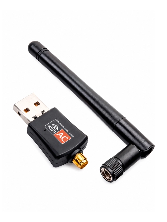 Wi-Fi adapter AC600 600 Mbit/s, 2.4/5 GHz, tashqi antenna bilan kompyuter va noutbuk uchun