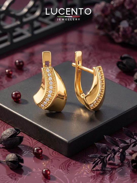 Женские золотые серьги 585 пробы - 