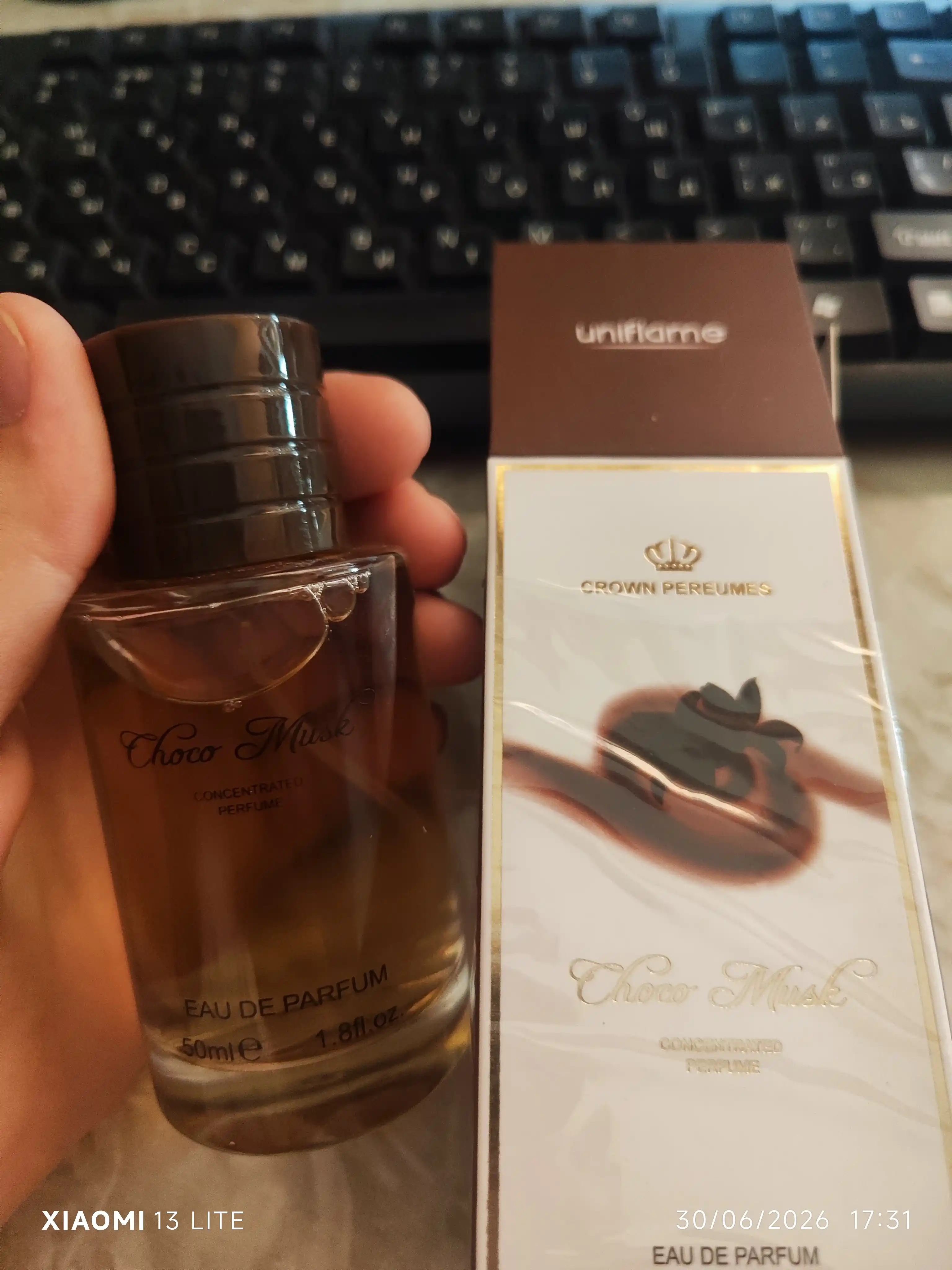 Parfyumlangan suv Choco, ayollar uchun, hidli, Musk, 50 ml