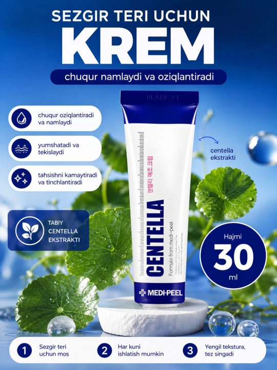 Крем для лица от прыщей и акне, MEDIPEEL+, Centella, Melanon X, Cica antio, 30 мл