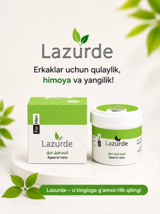 Lazurde, дезодорант, крем-антиперспирант, против запаха пота, 50 гр - 