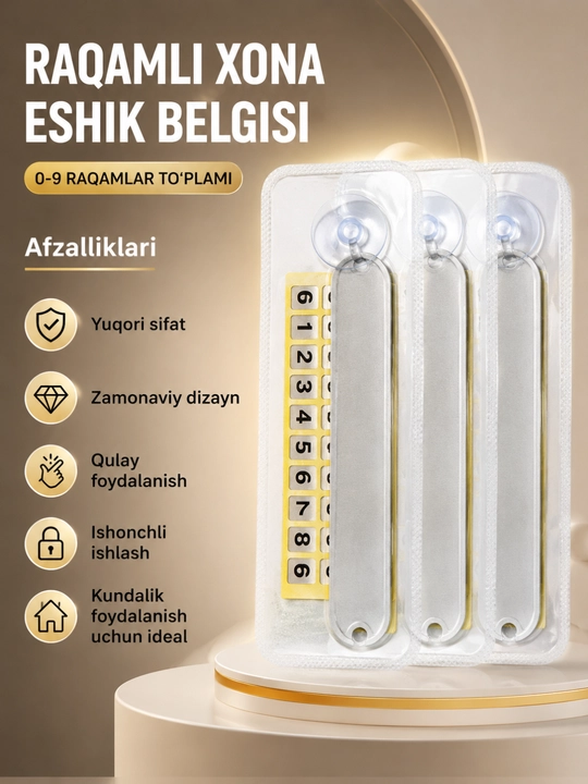 Mehmonxona, ofis, xonadon va uy uchun 0-9 raqamli eshik belgisi - 