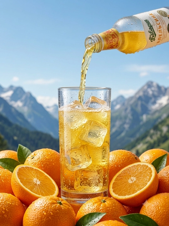 Kuchli gazlangan alkogolsiz ichimlik, Apelsin ta’mli Bavariya, Premium 0,5 litr