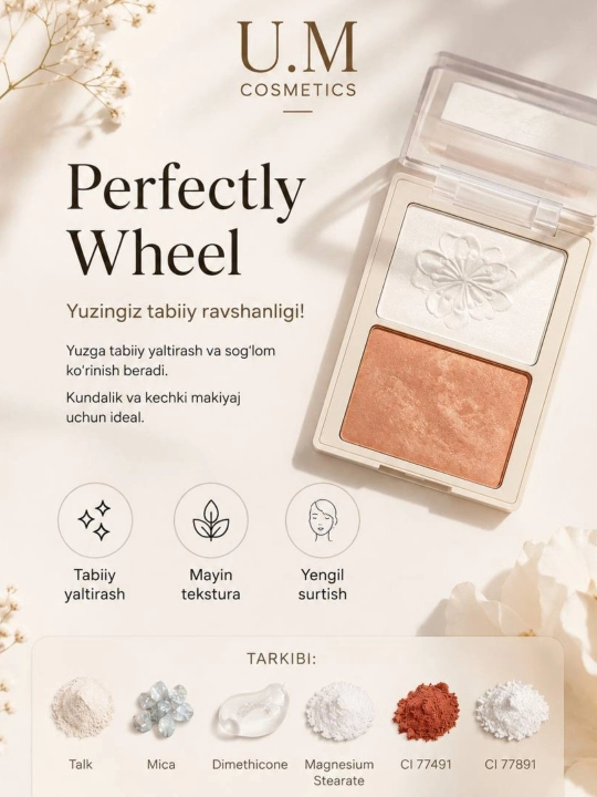 Палетка хайлайтеров U.M Cosmetics Perfectly Wheel - 