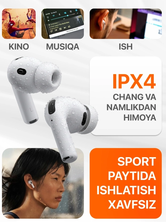 Simsiz quloqchinlar HAIDIKO Pods Pro 2,Pods Pro 3,Pods 3,Pods 4,IOS va Android uchun,2026