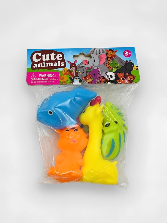 Cho'milish uchun o'yinchoqlar to'plami, rezinali o'yinchoqlar hayvonlar, 4 dona
