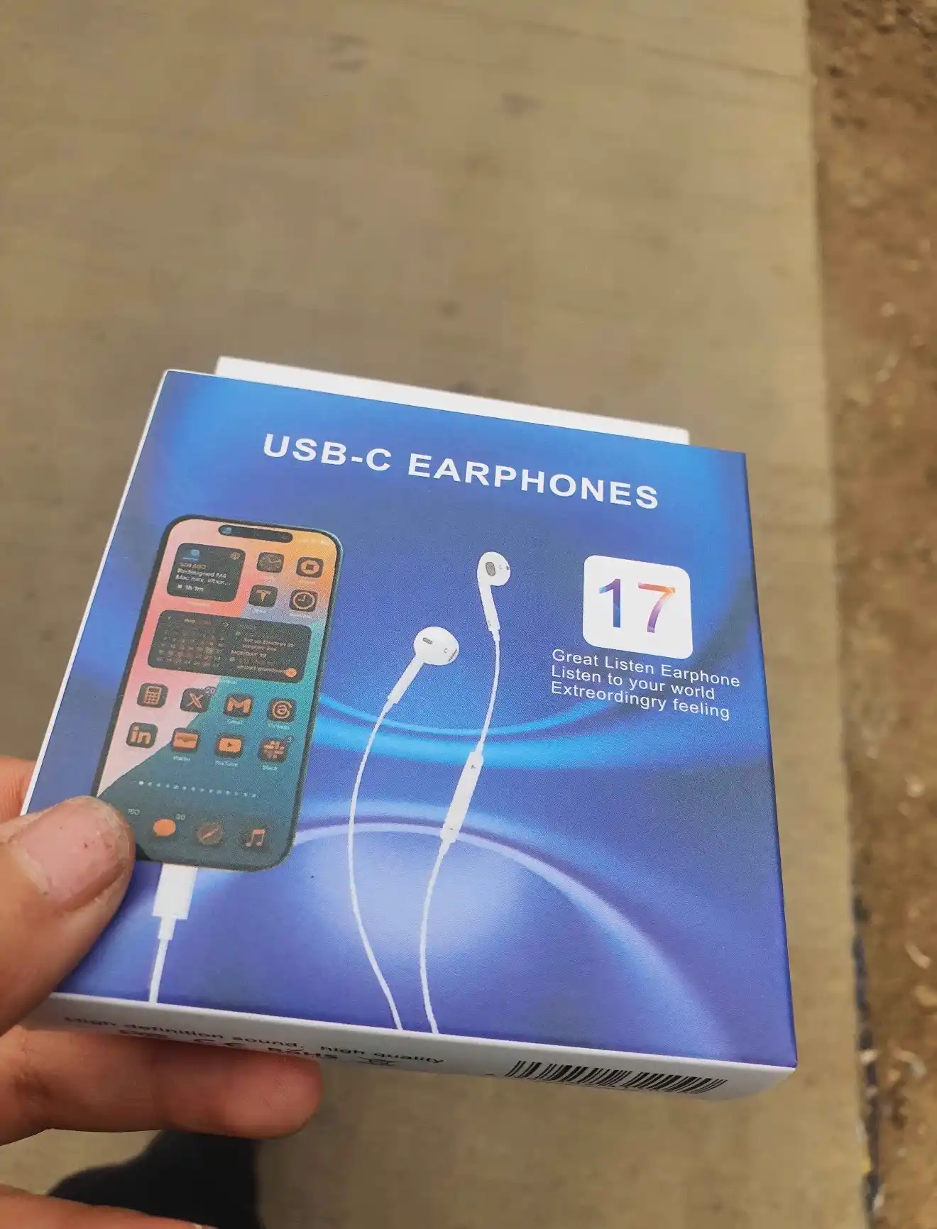 IPhone uchun simli quloqchinlar, (Pop-UP) mikrofon bilan, Lightning, Type-C kabeli