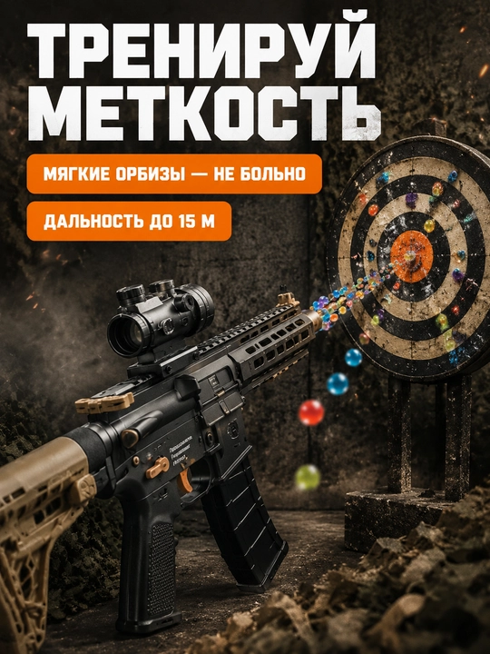 Orbiz avtomat oyinchoq va pistolet elektr, ko'zoynak va orbiz, 14+