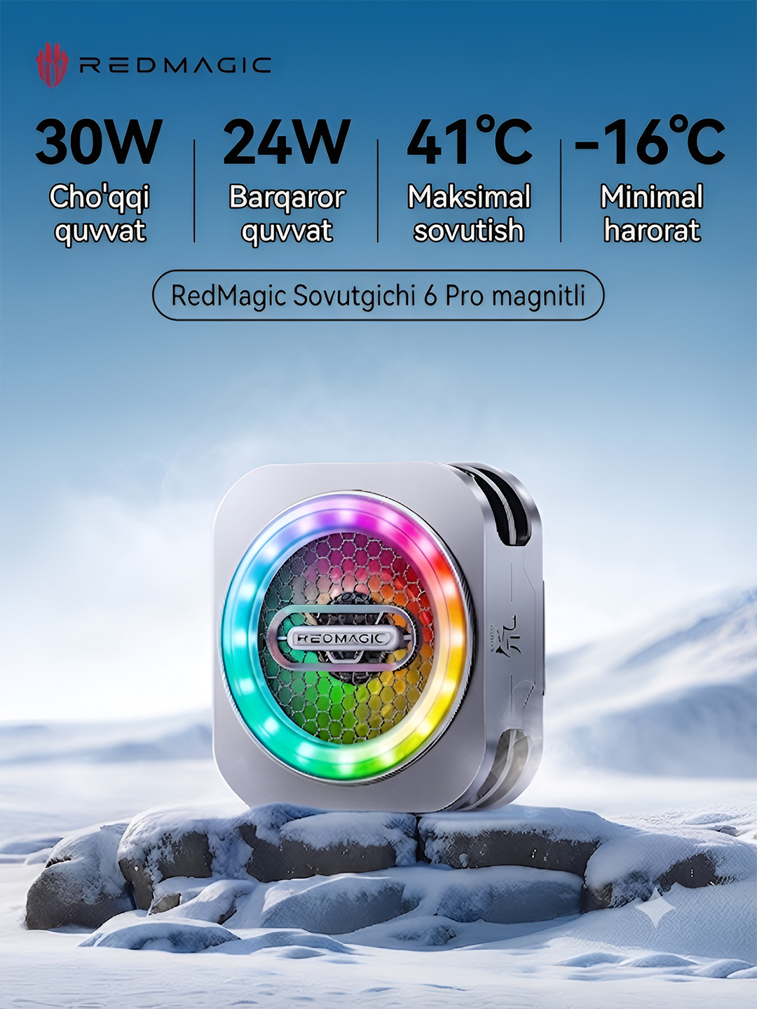 Магнитный кулер игровой Red Magic fan Cooler 4 Pro, 5 Pro, 7pro с Macsafe