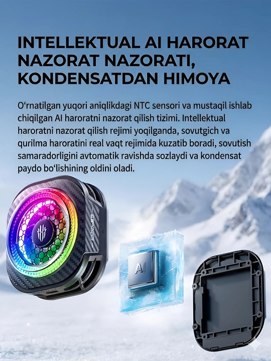 Kuler o'yin uchun sovutgichi Red Magic fan Cooler  4 Pro, 5 Pro, 7pro  Macsafe
