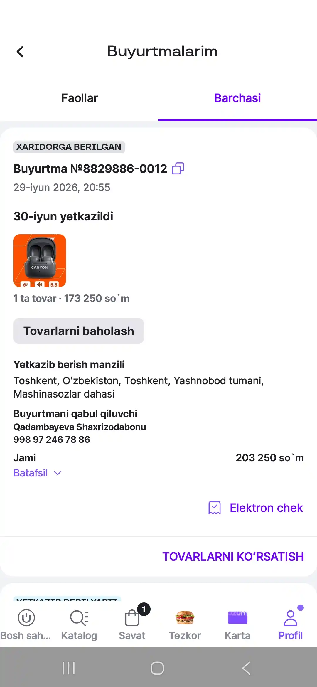 Simsiz quloqchinlar CANYON TWS OnGo 4 Mini, bluetooth quloqchin, vakuumli