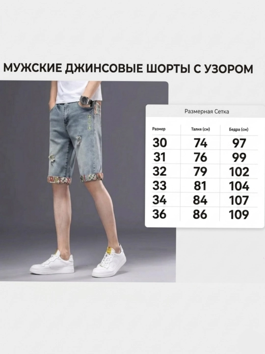 Летние джинсовые шорты для мужчин