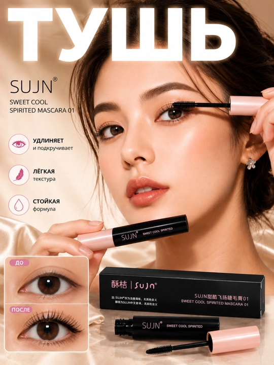 SUJN Sweet Cool Spirited Mascara 01 – Водостойкая тушь для ресниц с эффектом и объема