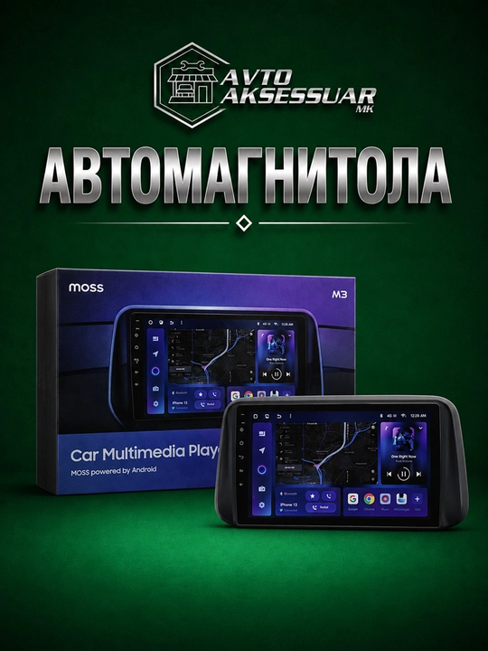 Avtomagnitola MOSS M3 Android 9.0 9” ekran 2/32GB 4/32GB 4/64GB GPS Bluetooth multimedia - 