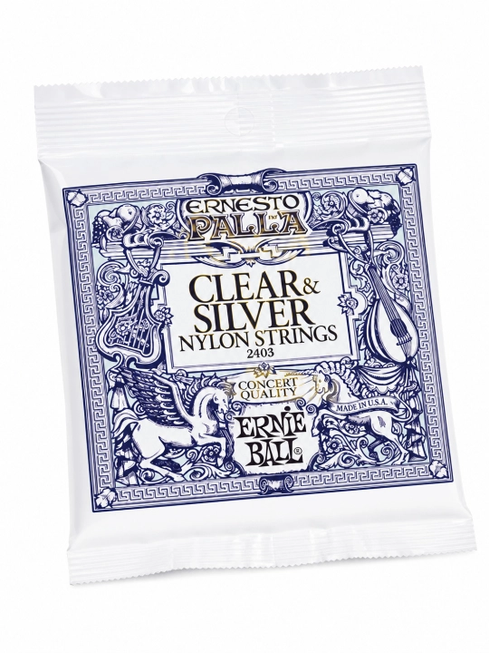 Ernie Ball Clear & Silver 2403 klassik gitara uchun neylon torlar - 