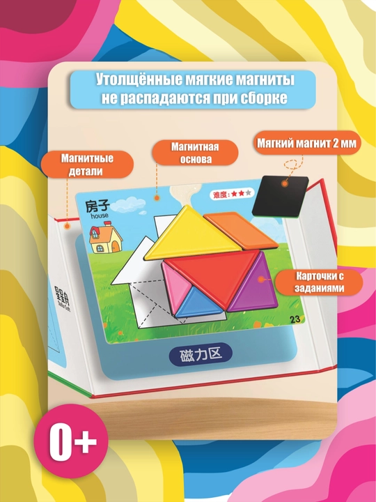 Игрушка, Магнитный Танграм, Развивающая, Игрушка, Головоломка - 