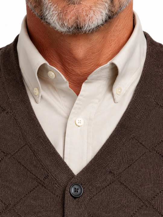 Erkaklar trikotaj nimchasi, tugmali yengsiz, bahor-kuz, XL-5XL