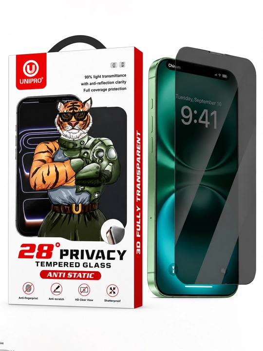 IPhone XR - 18 Pro Max uchun shaffof josuslikka qarshi himoya oynasi - 
