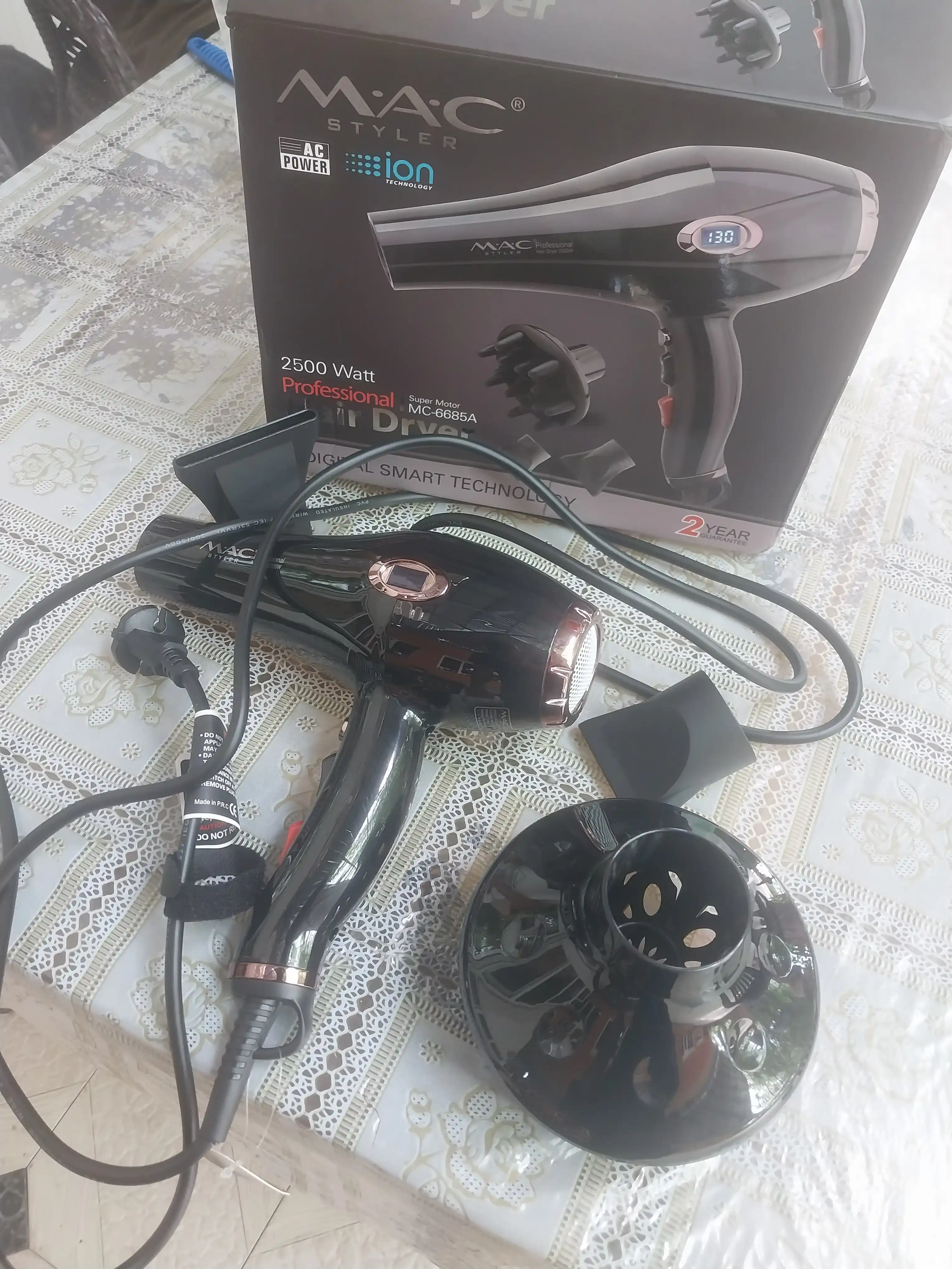 Professional fen soch quritgich MAC styler MC-6641, quritish va turmaklash uchun, 2400W