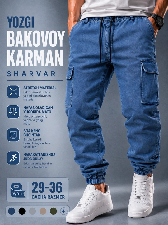 Джоггеры, штаны с множеством больших карманов, повседневные штаны - 